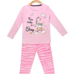 Lazy Shark Kids Pink Printed Top with Pants-image-77