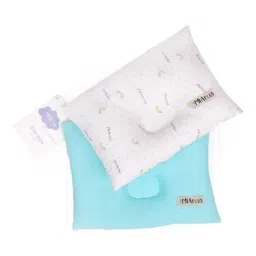 MiArcus Blue & White Cotton 230 GSM Pillow (0-12 Month) - Set of 1-21