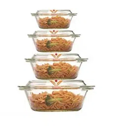 Femora Transparent Glass Casseroles with Lid (700 ml, 1000 ml, 1550 ml, 2000 ml) - Set of 4-image-70