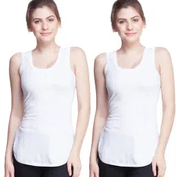 Dollar Missy White Cotton Camisole (Pack of 2)-picture-29