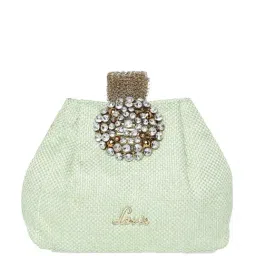Lavie Green Textured Small Potli-36