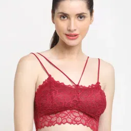 Friskers Maroon Self Design Sports Bra-image-97