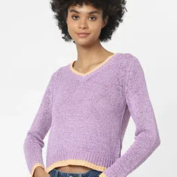 Only Purple Self Design Pullover-11