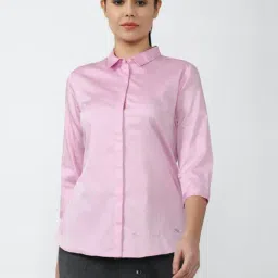 Van Heusen Pink Cotton Regular Fit Shirt-image-56
