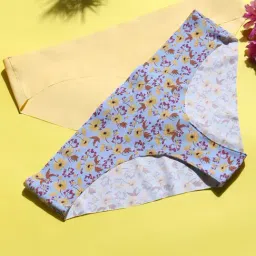 Vero Moda Intimates Yellow & Blue Thongs - Pack Of 2-image-67