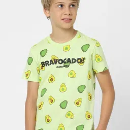 Jack & Jones Junior Lime Green Printed T-Shirt-image-32