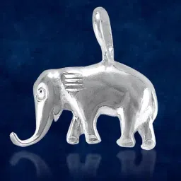 Taraash 92.5 Sterling Silver Elephant Unisex Pendant-32