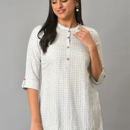 Aurelia White Printed Straight Short Kurti-image-63