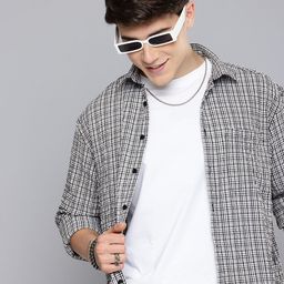 Aeropostale Textured Self Design Micro Checks Opaque Casual Shirt-image-12