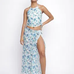 La Intimo Multi Chetlat Halter Tankini Top, Panty Sarong-image-51