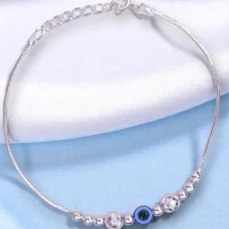 Taraash 925 Sterling Silver Evil Eye Stylish Safeguard Rakhi for Brother-image-7
