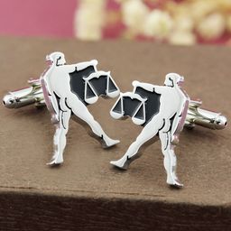 PELUCHE Silver-Toned The Libra Cufflink-picture-23