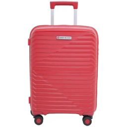Swiss Military Red 8 Wheels Small Hard Cabin Trolley Bag-image-25