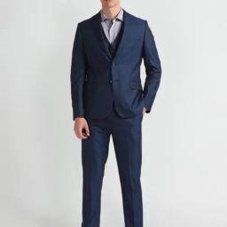 Arrow Blue Regular Fit Three Piece Suit-image-92