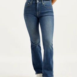 Levi's 725 Dark Blue Bootcut High Rise Jeans-image-61
