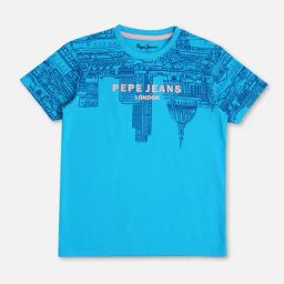 Pepe Jeans Kids Blue Graphic Print T-Shirt-image-66