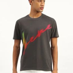 United Colors of Benetton Grey Cotton Graphic Print T-Shirt-image-37
