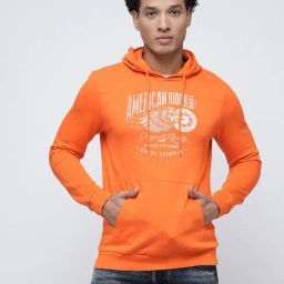 Produkt By Jack & Jones Orange Regular Fit Printed Hooded Sweatshirt-image-28