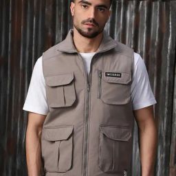 High Star Grey Regular fit Print Jackets-image-6