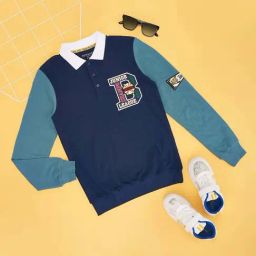 Pantaloons Junior Boys Estate Blue Cotton Printed Full Sleeves T-Shirts-image-94