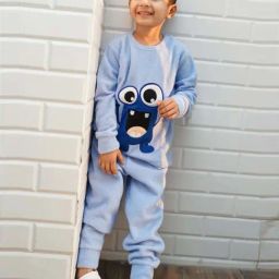 Nap Chief Kids Blue Patch Relaxed Fit Sweater & Pyjamas-image-100