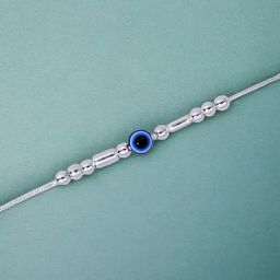 Taraash 925 Silver Evil Eye Charm & Beaded Adjustable Bracelet-15