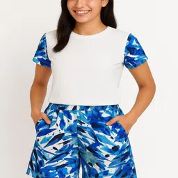 GAB Printed Pure Cotton Round Neck Top & Shorts Nightsuits-picture-27