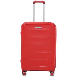 Swiss Military Red 8 Wheels Medium Hard Cabin Trolley Bag-image-19
