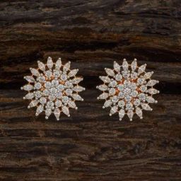 Kushal's Fashion Jewellery White Golden Earrings for Women-picture-32