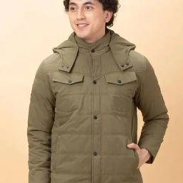 Being Human Green Slim Fit Quilted Jacket-image-30