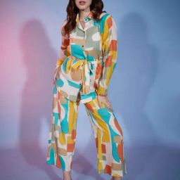 BUYNEWTREND Multicolored Printed Co-Ords Set-image-14