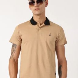 Thomas Scott Beige Regular Fit Solid Polo T-Shirt-image-21