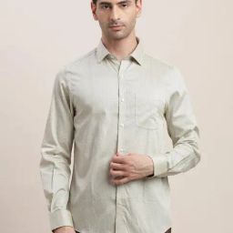 Turtle Grey Cotton Slim Fit Printed Shirt-picture-48