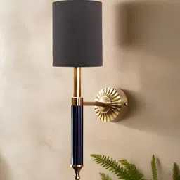 akway Black And Gold Toned Metal Cylinder Shaped Wall Lamp-image-36