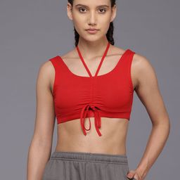 HRX by Hrithik Roshan Ruched Detail Medium Coverage Lightly Padded Workout Bra KL017_03-48