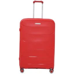 Swiss Military Red 8 Wheels Large Hard Cabin Trolley Bag-image-20