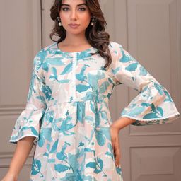 ANEKYA Floral Print Flared Sleeve Cotton Top-image-81