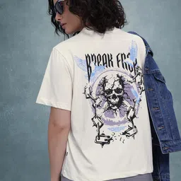 The Roadster Life Co. Printed Drop-Shoulder Sleeves Oversized T-shirt-picture-42