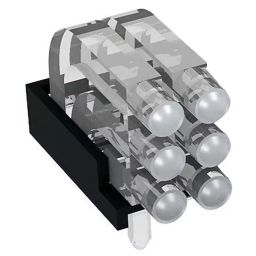 MENTOR PCB Mounted 6-Way Right Angle LED Light Pipe Tri-Level-Row Clear Dome Lens, 1296.2023 (Pack of 100 Pcs)-image-5