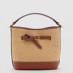 MANGO Basket Weave Textured Bucket Sling Bag-picture-22