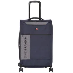 Swiss Brand Utah Navy & Grey Medium Soft Trolley Bag - 24 cm-image-29