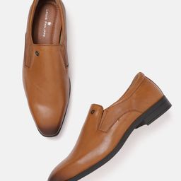 Louis Philippe Men Tan Brown Solid Leather Formal Slip-Ons-picture-24
