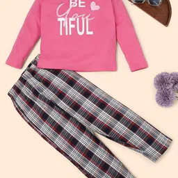 RAINE AND JAINE Girls Typography Printed Pure Cotton Night suit-picture-24