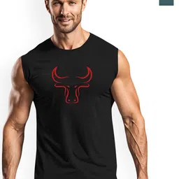 3Colors Men Pack Of 2 Printed Gym Vests VEST-2C-CCUT-BLK BULL_AF NEVER STOP_M-image-58