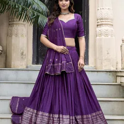LOOKNBOOK ART Ready to Wear Lehenga & Unstitched Blouse With Dupatta-picture-53