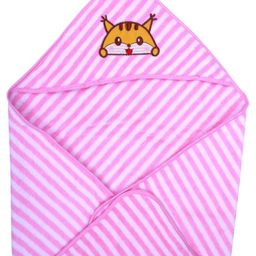 JARS Collections Super Soft and Comfortable Microfibre Hooded Baby Wrapper - Pink-18