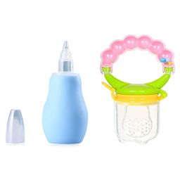 Enorme Baby Silicone Blue Nose Cleaner Nasal Aspirator and Ring Style Food Fruit Feeder Nibbler Pacifier for Babies-7