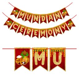 Wobbox My First Hair Cut Banner, Mundan Ceremony Banner, Mundan Ceremony Decoration Mehroon-Pack Of 1-43