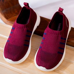 Toothless Striped Slip On Shoes - Maroon-image-14
