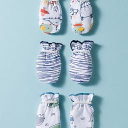 OHMS Interlock Knit Mittens With Animal Design Pack of 3 - Multicolor-picture-31